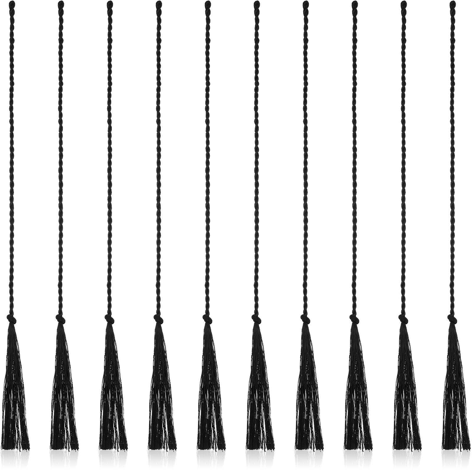 Shappy 10 Pieces Replacement Whip Crackers Black Nylon Hybrid Rope 11.8 Inch for Bullwhip Stock Whip Horse Training Racing Party