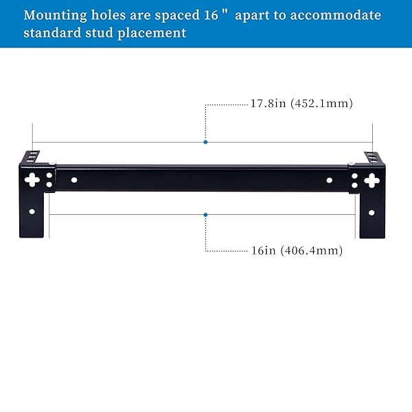RackPath RackPath 1U Vertical Wall Mount Rack - Heavy Duty 125lbs Capacity Bracket for Efficient Space Saving - View 5 of 10