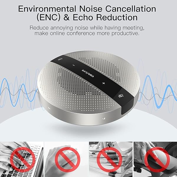 KAYSUDA KAYSUDA USB Speaker Phone 360° Omnidirectional Microphone Portable Conference Speakerphone Echo Cancellation for Teams, Zoom, VoIP Calls, Webinar, Phone, Call Center, Recording - View 4 of 8