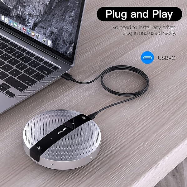 KAYSUDA KAYSUDA USB Speaker Phone 360° Omnidirectional Microphone Portable Conference Speakerphone Echo Cancellation for Teams, Zoom, VoIP Calls, Webinar, Phone, Call Center, Recording - View 7 of 8
