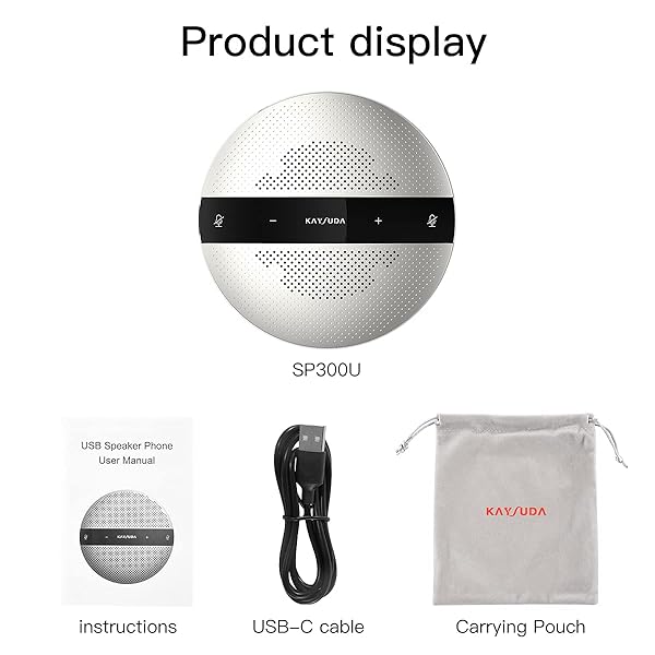 KAYSUDA KAYSUDA USB Speaker Phone 360° Omnidirectional Microphone Portable Conference Speakerphone Echo Cancellation for Teams, Zoom, VoIP Calls, Webinar, Phone, Call Center, Recording - View 8 of 8