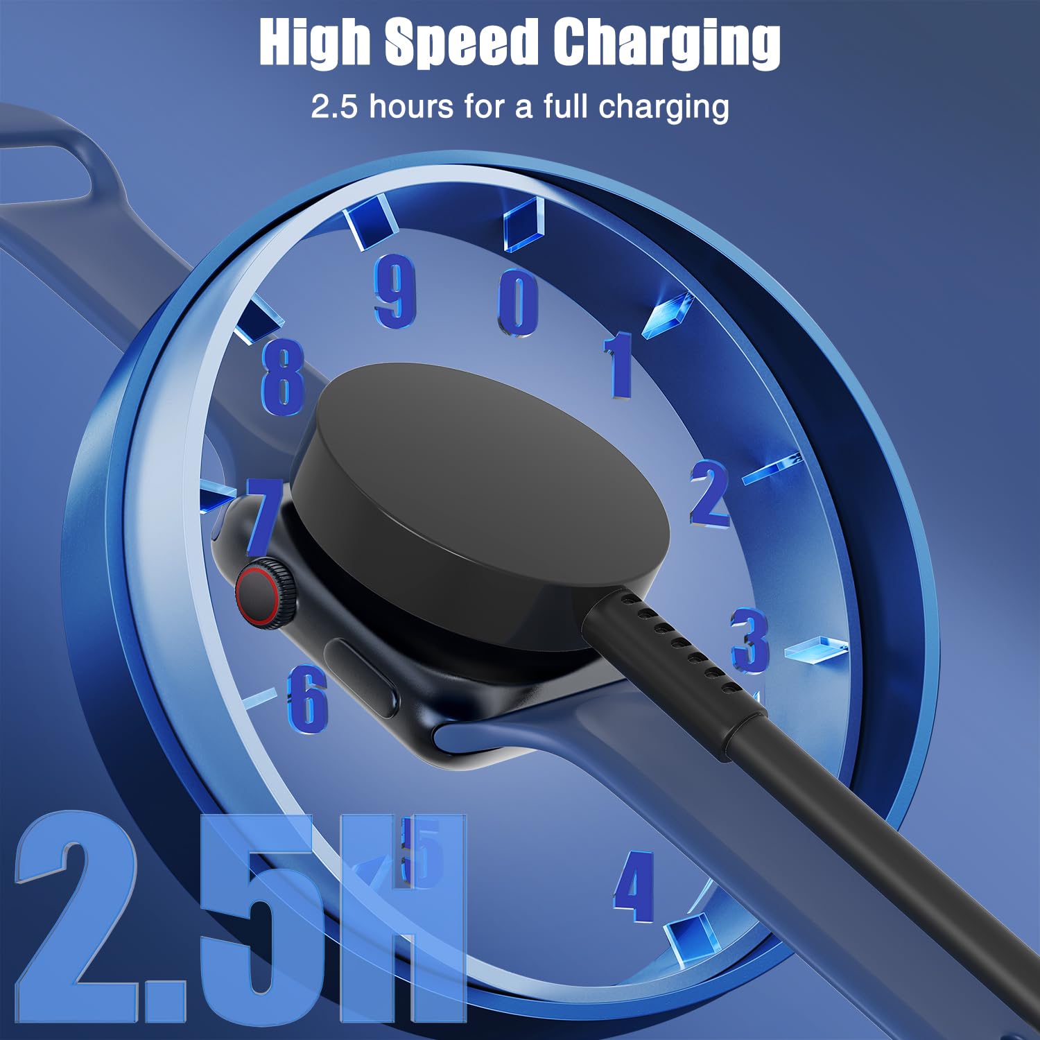 Essri Apple Watch Charger USB C Magnetic Fast Charging Cable 1Pack 3.3FT Compatible with Ultra Series 9 8 7 6 SE 5 4 3 2 1 Black - View 2 of 7