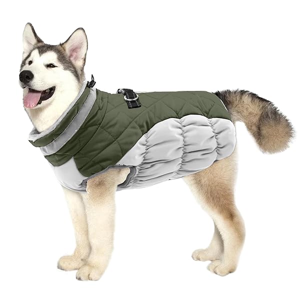 LeLePet Lelepet Warm Winter Coat Fleece Dog Jacket with Harness Windproof Waterproof Reflective Turtleneck XXL for Small to Large Dogs