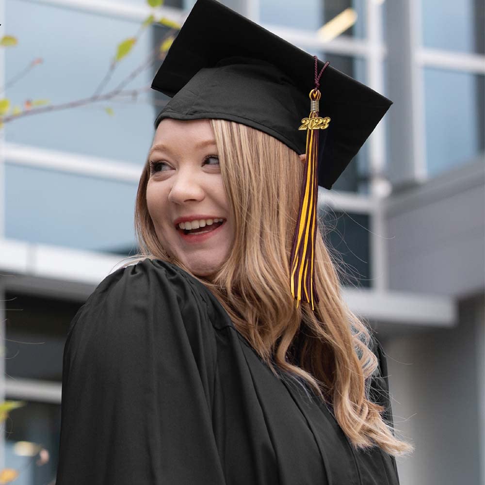 Endea Graduation Endea Graduation Mixed Double Color Tassel with Gold Date Drop Maroon Gold 2023 - View 5 of 6