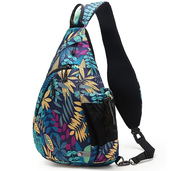 TurnWay TurnWay Water-Proof Sling Bag Crossbody Backpack Shoulder Bag with USB Charging Port for Travel Hiking Cycling Camping Palma Leaf - View 9 of 9