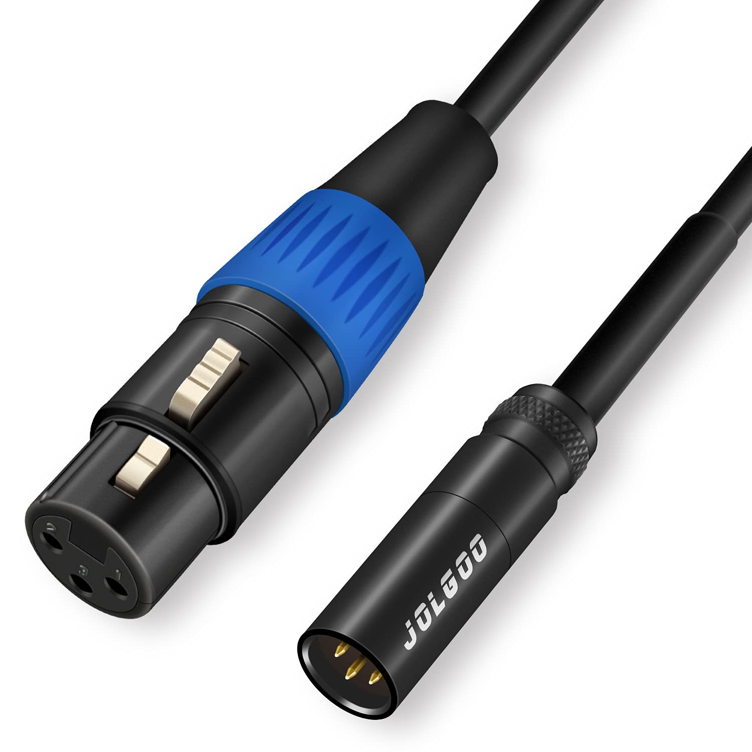 JOLGOO JOLGOO 6.6ft Mini XLR Male to XLR Female Adapter Cable for BMPCC 4K 6K Video Assist Sharp 8K Rode Mic Pro Plus