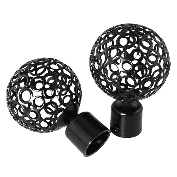 ZZLZX ZZLZX 2pcs Decorative Curtain Pole Ends for 22mm Rods - Stylish Drape Accessories