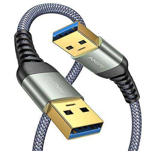 AINOPE USB 3.0 A to A Male Cable 6.6ft - Durable USB to USB Cord for Hard Drives, DVD Players & More