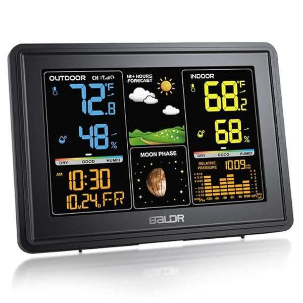 BALDR BALDR Weather Station: Digital LCD Thermometer & Humidity Monitor with Moon Phase & Barometric Pressure