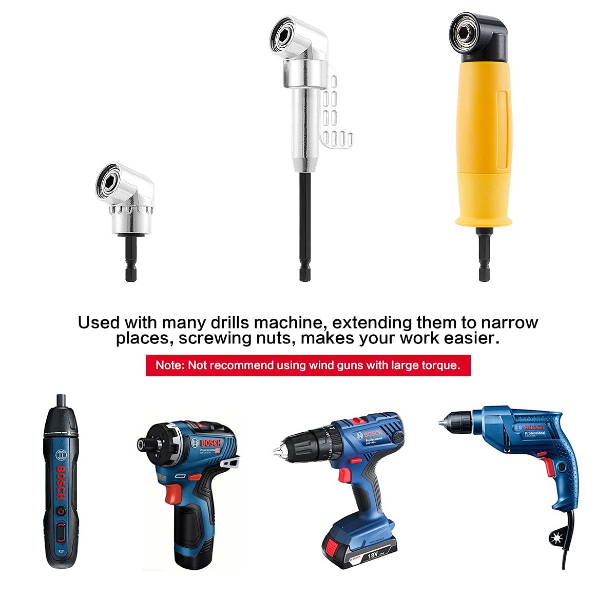 ZOTOP ZOTOP Right Angle Drill Attachment Set 90 105 Degree 3 PCS Flexible Shaft Magnetic Socket Holder for Power Drill and Screwdrivers - View 7 of 7