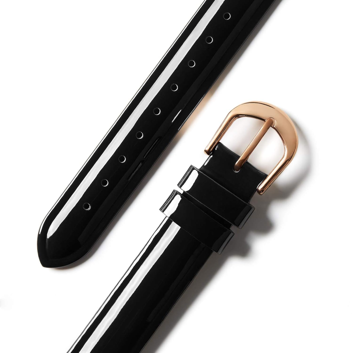 Mazoft Mazoft Patent Leather Slim Bands for Apple Watch 38mm to 49mm Glossy Leather Women Thin Strap for iWatch Ultra Series 1 to 9 Black - View 2 of 8