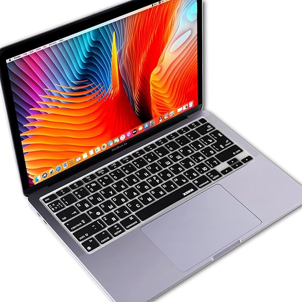 XSKN XSKN Silicone Keyboard Cover for 2020 MacBook Air 13.3 inch Touch ID A2179 A2337 M1 Chip US EU Common Version Russian Black K-361 - View 4 of 9