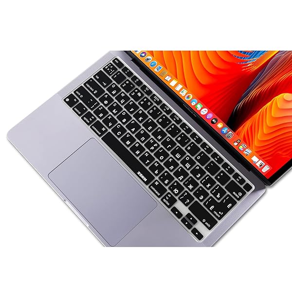 XSKN XSKN Silicone Keyboard Cover for 2020 MacBook Air 13.3 inch Touch ID A2179 A2337 M1 Chip US EU Common Version Russian Black K-361 - View 6 of 9