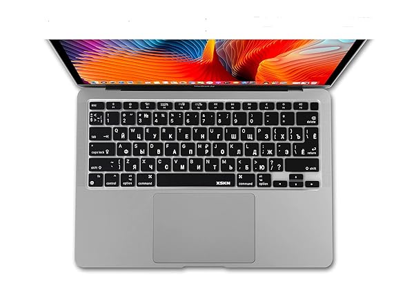XSKN XSKN Silicone Keyboard Cover for 2020 MacBook Air 13.3 inch Touch ID A2179 A2337 M1 Chip US EU Common Version Russian Black K-361 - View 9 of 9