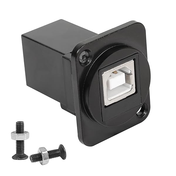 QIANRENON QIANRENON D-Type USB B 2.0 Panel Mount Connector - Solderless Female Coupler for Easy USB Extending - View 2 of 9