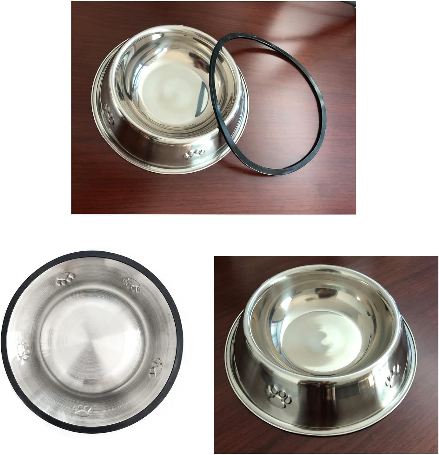 YUDANSI YUDANSI Stainless Steel Dog Bowls with Rubber Base Small Pet Feeder and Water Bowls 11oz for Dogs and Cats - View 2 of 7