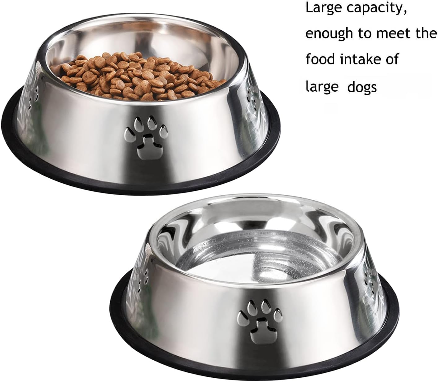 YUDANSI YUDANSI Stainless Steel Dog Bowls with Rubber Base Small Pet Feeder and Water Bowls 11oz for Dogs and Cats - View 4 of 7