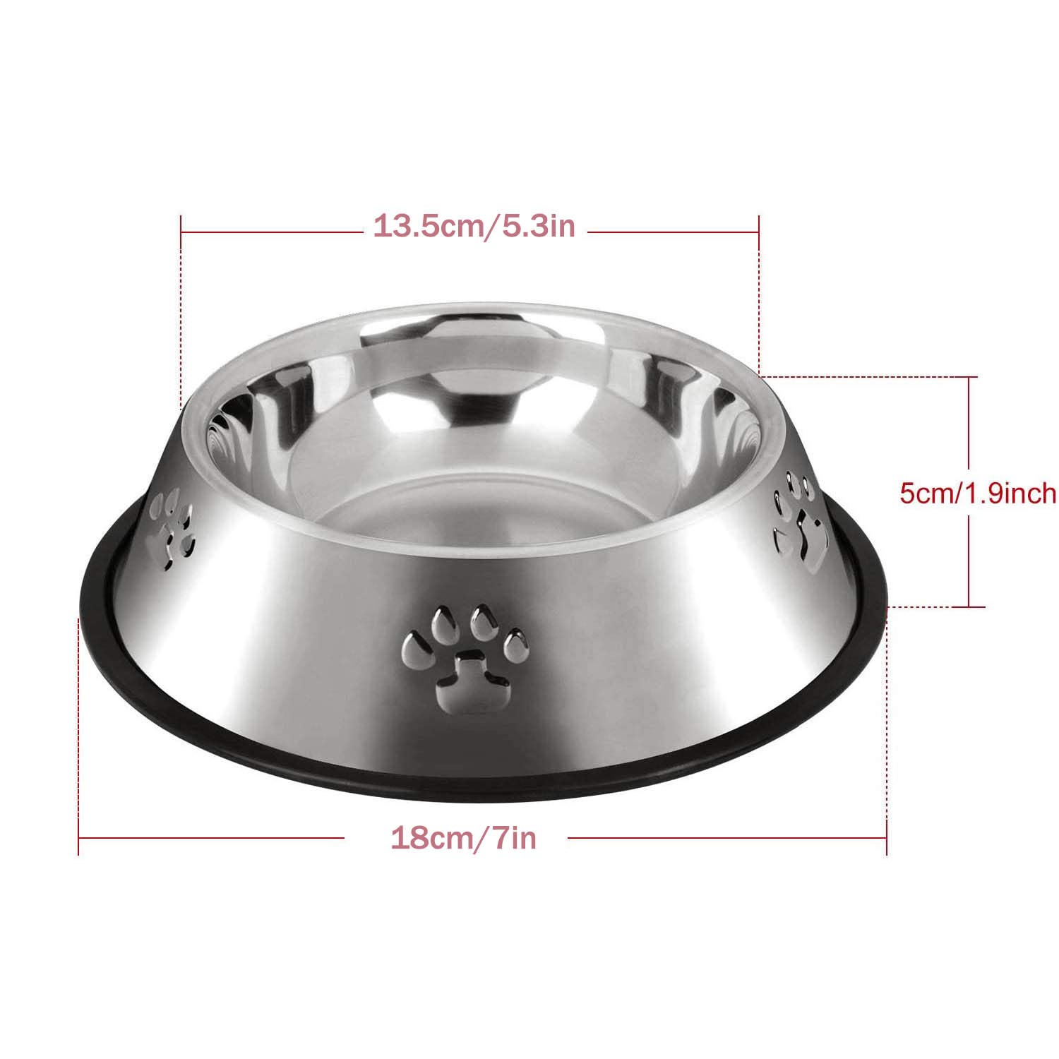 YUDANSI YUDANSI Stainless Steel Dog Bowls with Rubber Base Small Pet Feeder and Water Bowls 11oz for Dogs and Cats - View 5 of 7