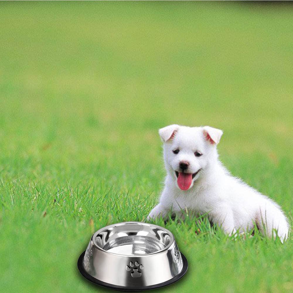 YUDANSI YUDANSI Stainless Steel Dog Bowls with Rubber Base Small Pet Feeder and Water Bowls 11oz for Dogs and Cats - View 7 of 7