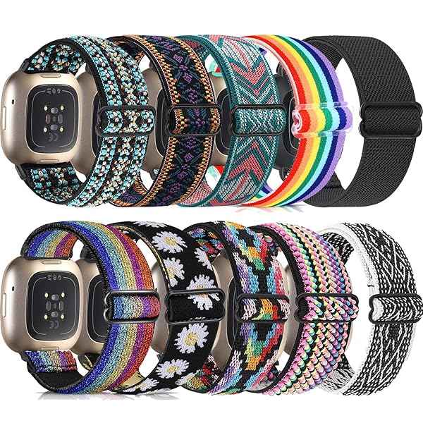 ShuYo ShuYo Nylon Watch Bands for Fitbit Sense & Versa 3 - 10 Pack Soft Pattern Replacement Bands for Men & Women - View 2 of 7
