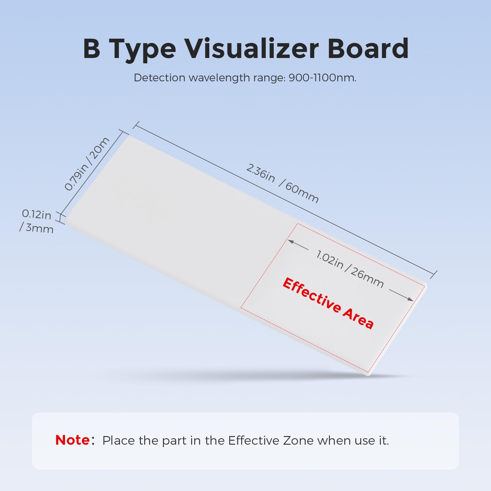 Cloudray Cloudray 900-1600nm IR Infrared Laser Detection Alignment Visualizer Display Board Card A Type Keychain 50x15x1mm - View 4 of 8