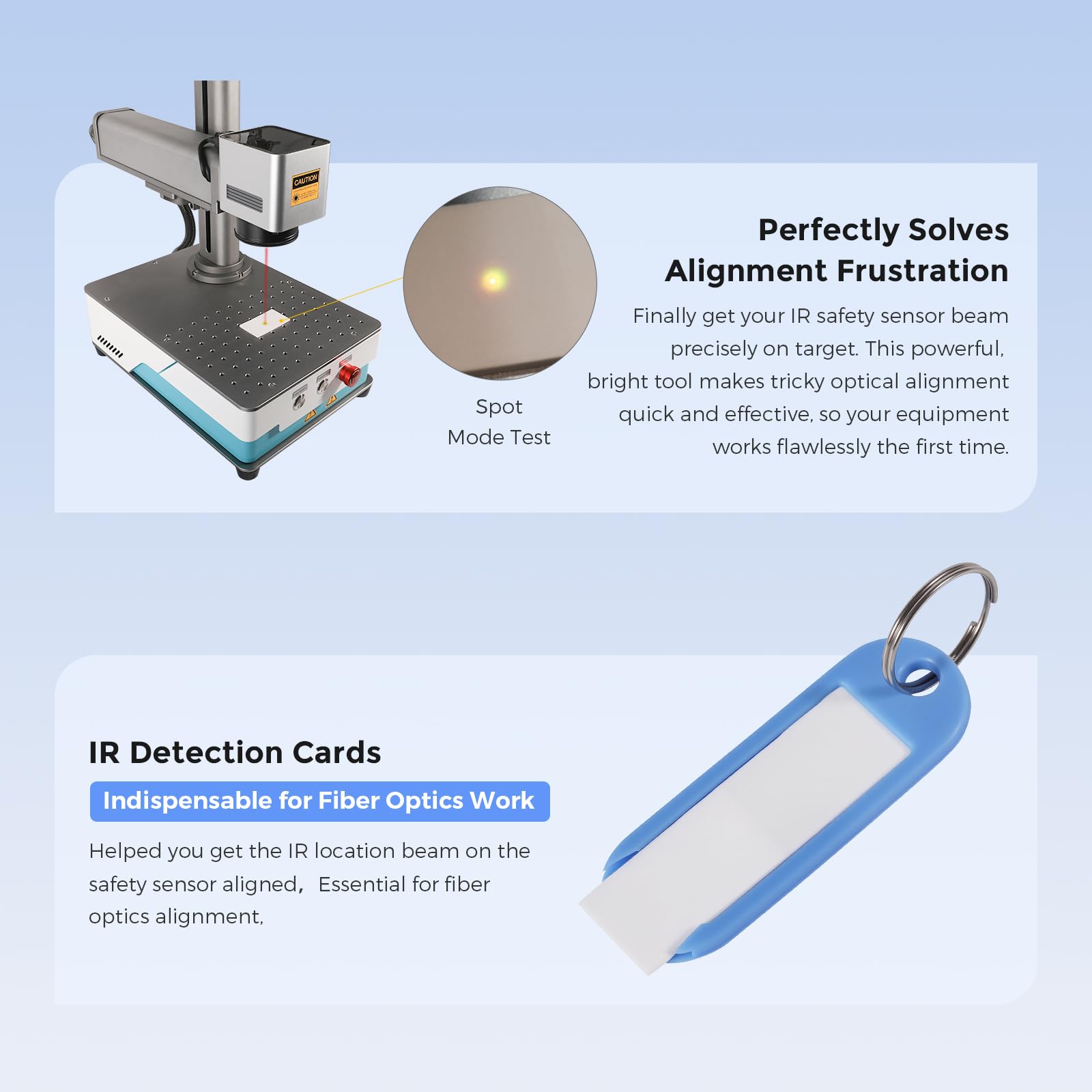 Cloudray Cloudray 900-1600nm IR Infrared Laser Detection Alignment Visualizer Display Board Card A Type Keychain 50x15x1mm - View 6 of 8