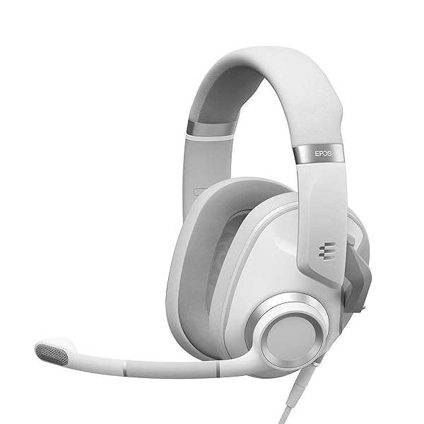 EPOS EPOS H6Pro Closed Acoustic Gaming Headset - Lightweight Over-Ear Mic for Xbox, PS4, PS5 & PC - Lift-to-Mute Feature - White