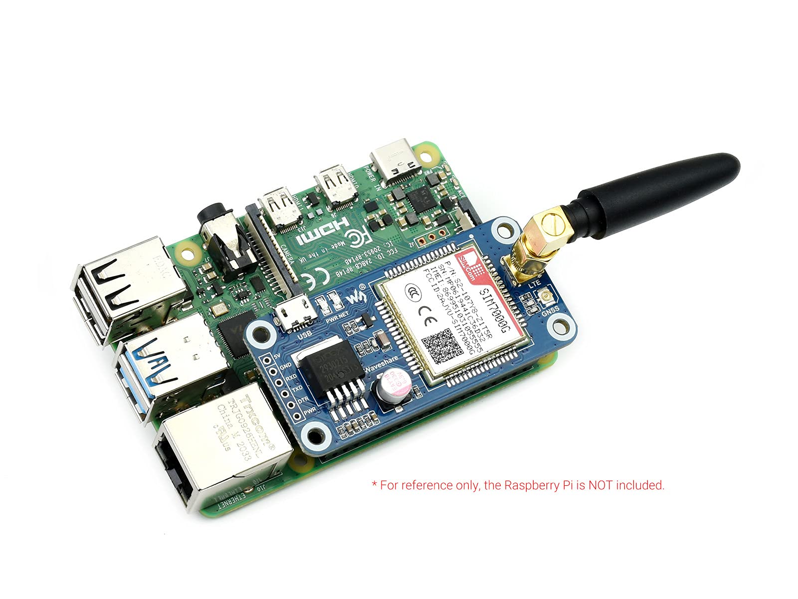 waveshare Waveshare SIM7000G NB-IoT HAT for Raspberry Pi with GNSS Positioning and Global Band Support - View 7 of 7