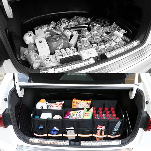 Tianle XL Black Tianle Car Trunk Organizer - Collapsible with Lid, Reflective Strip & Aluminium Handle for SUV, Truck & Minivan - View 6 of 7