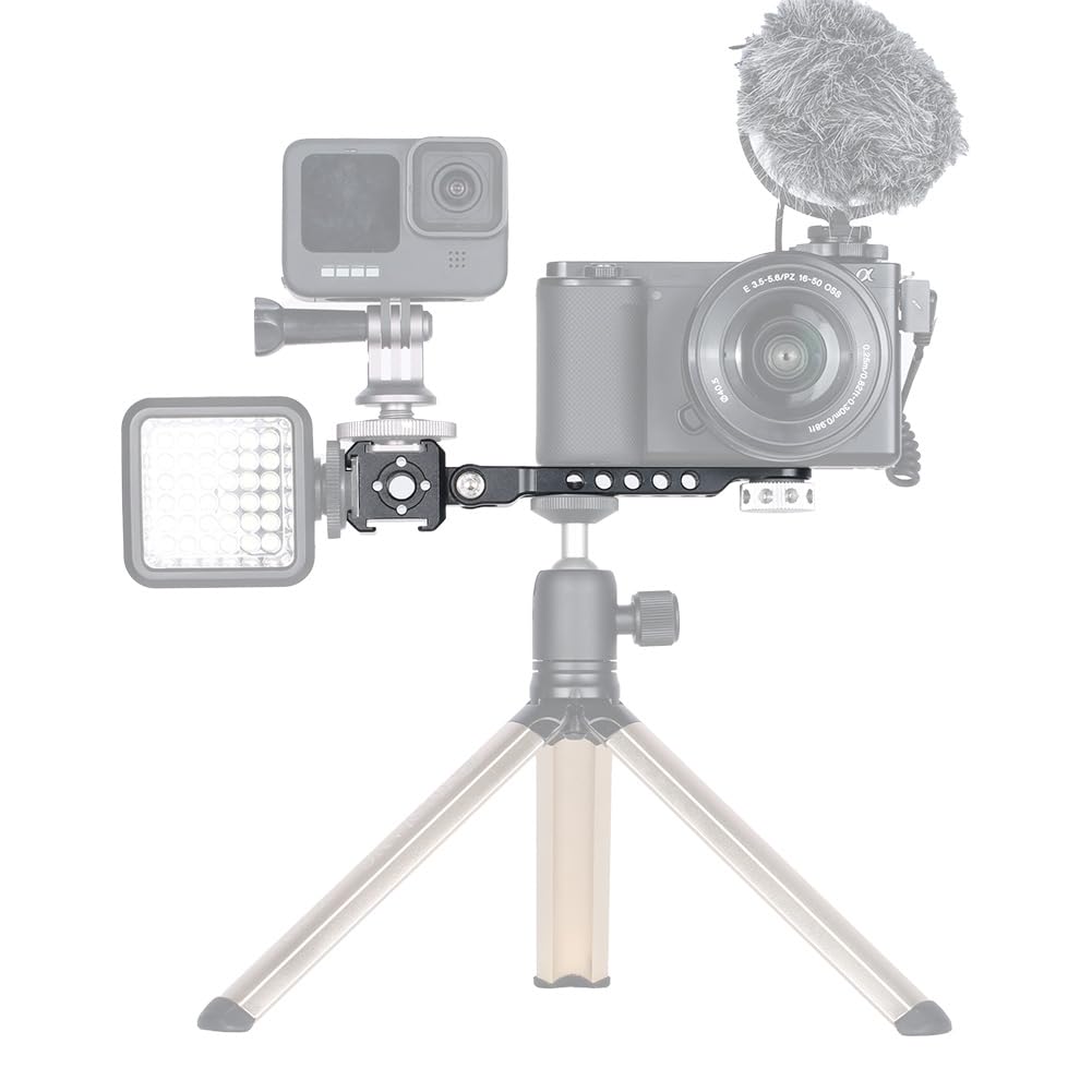 NICEYRIG NICEYRIG 3-Side Triple Cold Shoe Extension Bracket Heavy-Duty Cheese Bar for Tripod Selfie Stick Gimbal Camera Phone Vlog Light Mic Mount - View 6 of 8