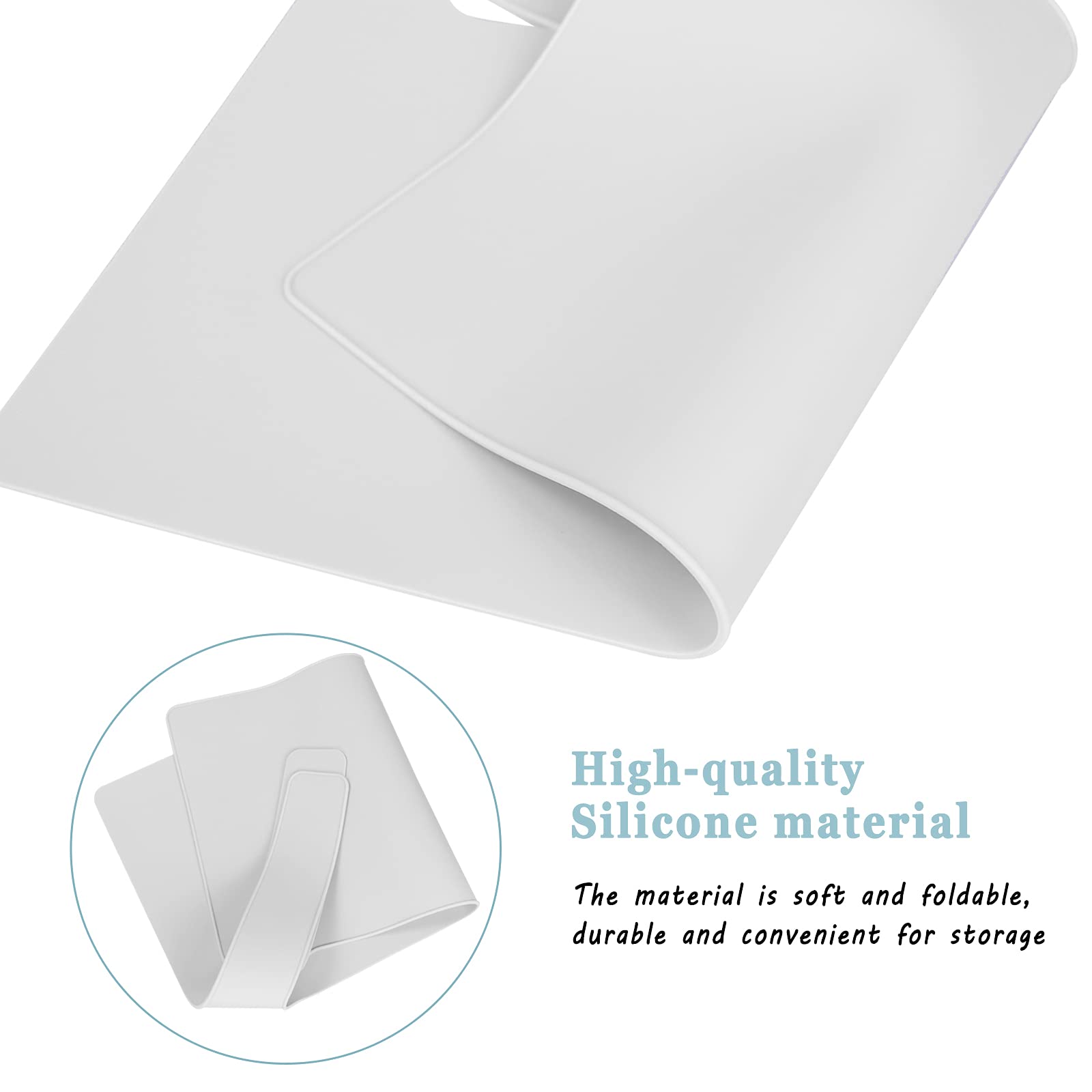 Lomgwumy High Chair Placemat Silicone for IKEA Antilop Long Lasting Clean Hygienic for Toddlers and Babies White - View 4 of 6