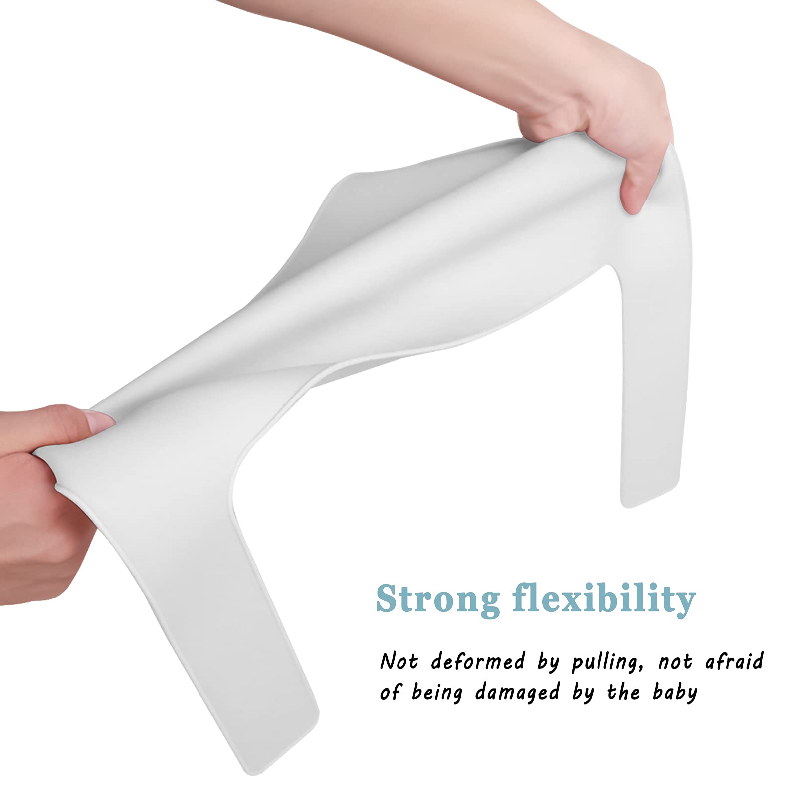 Lomgwumy High Chair Placemat Silicone for IKEA Antilop Long Lasting Clean Hygienic for Toddlers and Babies White - View 5 of 6