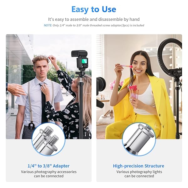 NEEWER NEEWER Pack of 3 Metal Converter Thread Adapter for Studio Light Stand and Accessories - View 3 of 8