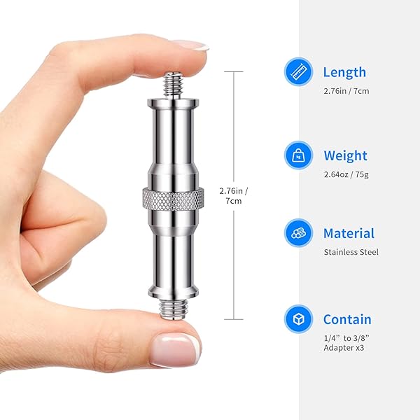 NEEWER NEEWER Pack of 3 Metal Converter Thread Adapter for Studio Light Stand and Accessories - View 8 of 8