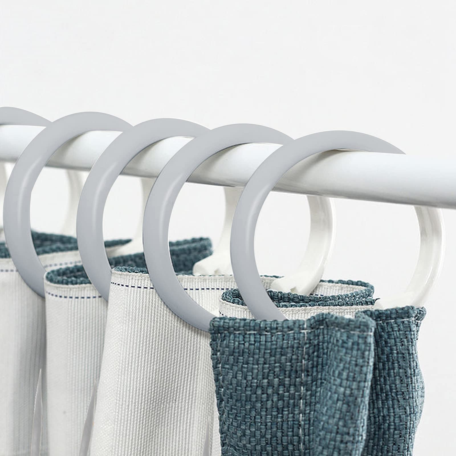 WISION 60 Pcs Metal Drapery Curtain Rings and Hooks 30 mm Internal Diameter Matt Silver for Easy Hanging and Stylish Window Treatments - View 7 of 7