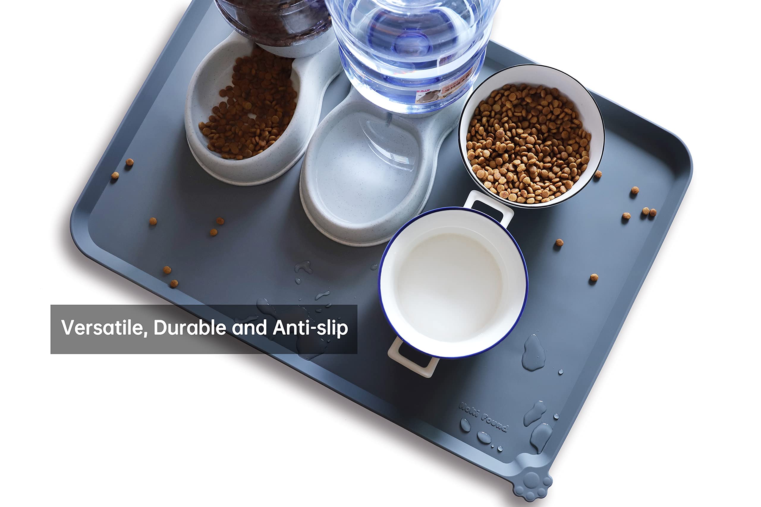 Hoki Found Hoki X-Large Silicone Pet Food Mats Non Slip Waterproof Feeding Mat for Dogs and Cats Gray - View 4 of 4