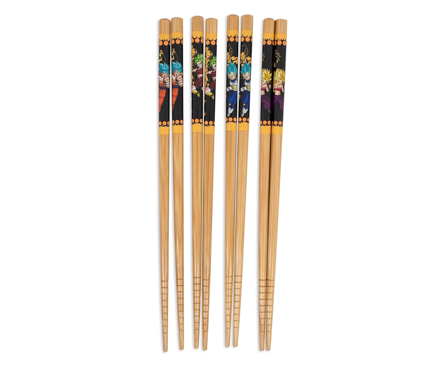 JUST FUNKY Dragon Ball Super Wooden Bamboo Chopsticks Set of 4 for Ramen Noodles Japanese Dinnerware Official Anime Collectible with Goku Vegeta - View 2 of 6