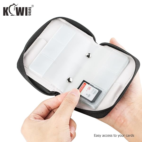 KIWIFOTOS 28-Slot SD Card Holder Case: Organize 24 SD/SDXC/SDHC + 4 CF/XQD Cards with Labels - Portable Memory Card Storage Wallet - View 10 of 11