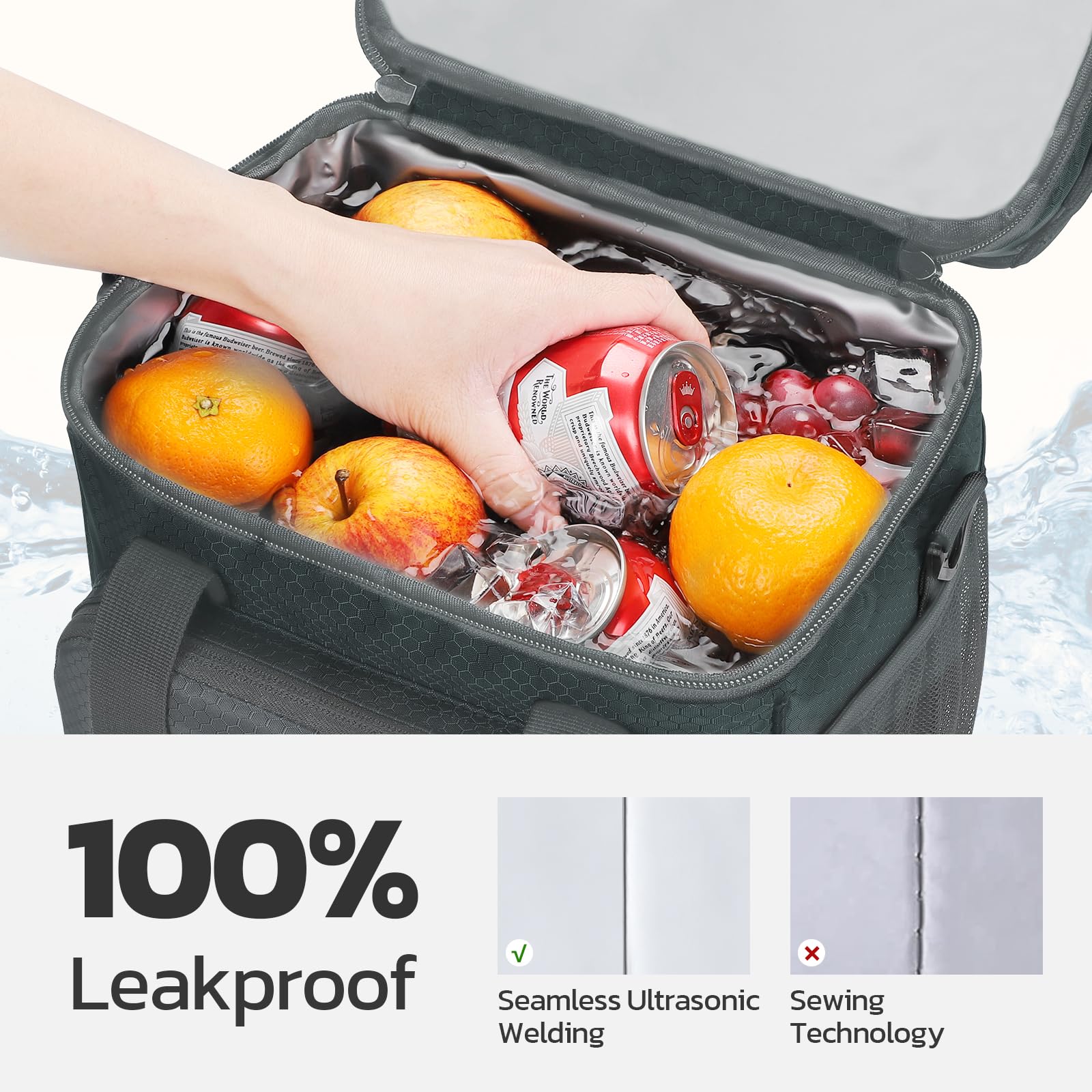 Maelstrom Maelstrom Insulated Lunch Box for Men and Women Leakproof Cooler Bag Large Grey Ideal for Work and School - View 5 of 7
