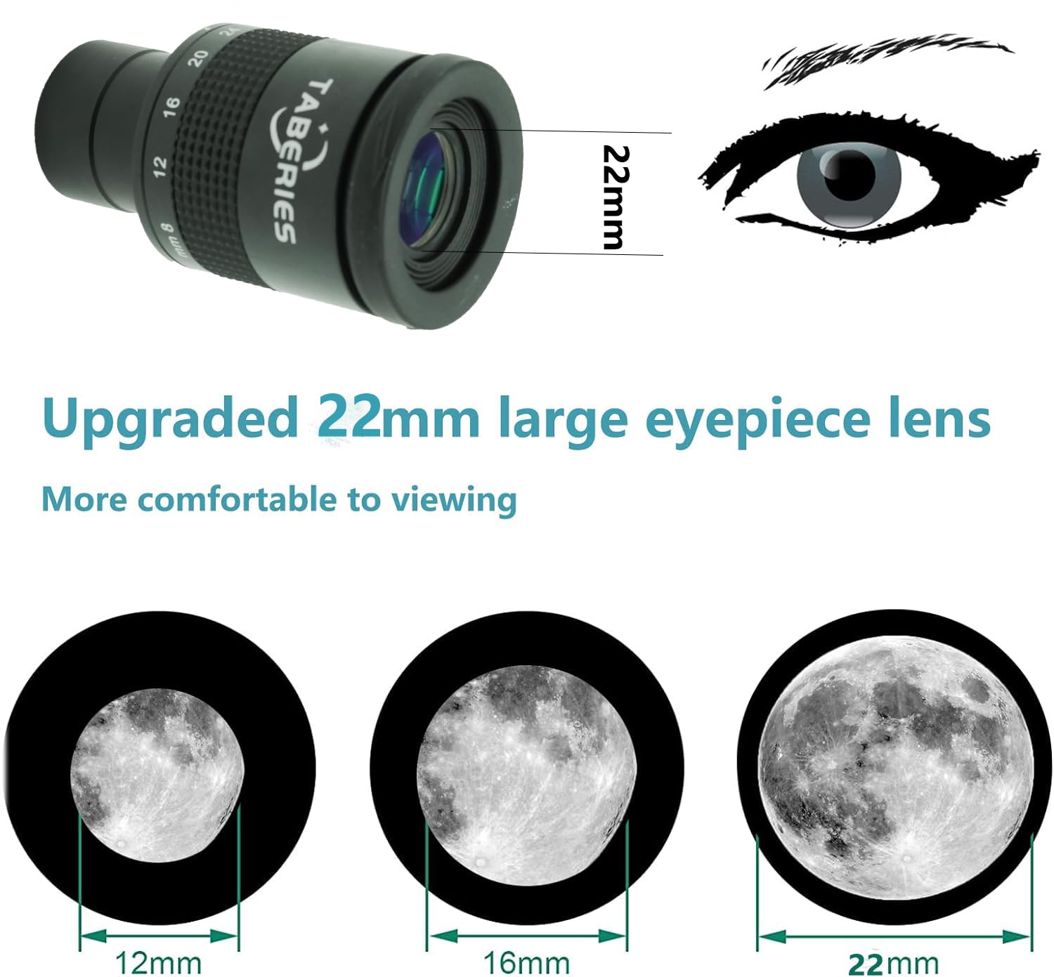 Taberies Zoom Eyepiece for Telescope 8mm to 24mm 1.25 Inch 9 Element 6 Group 40 to 60 Degree Field of View Telescope Accessories for Astronomy - View 2 of 7