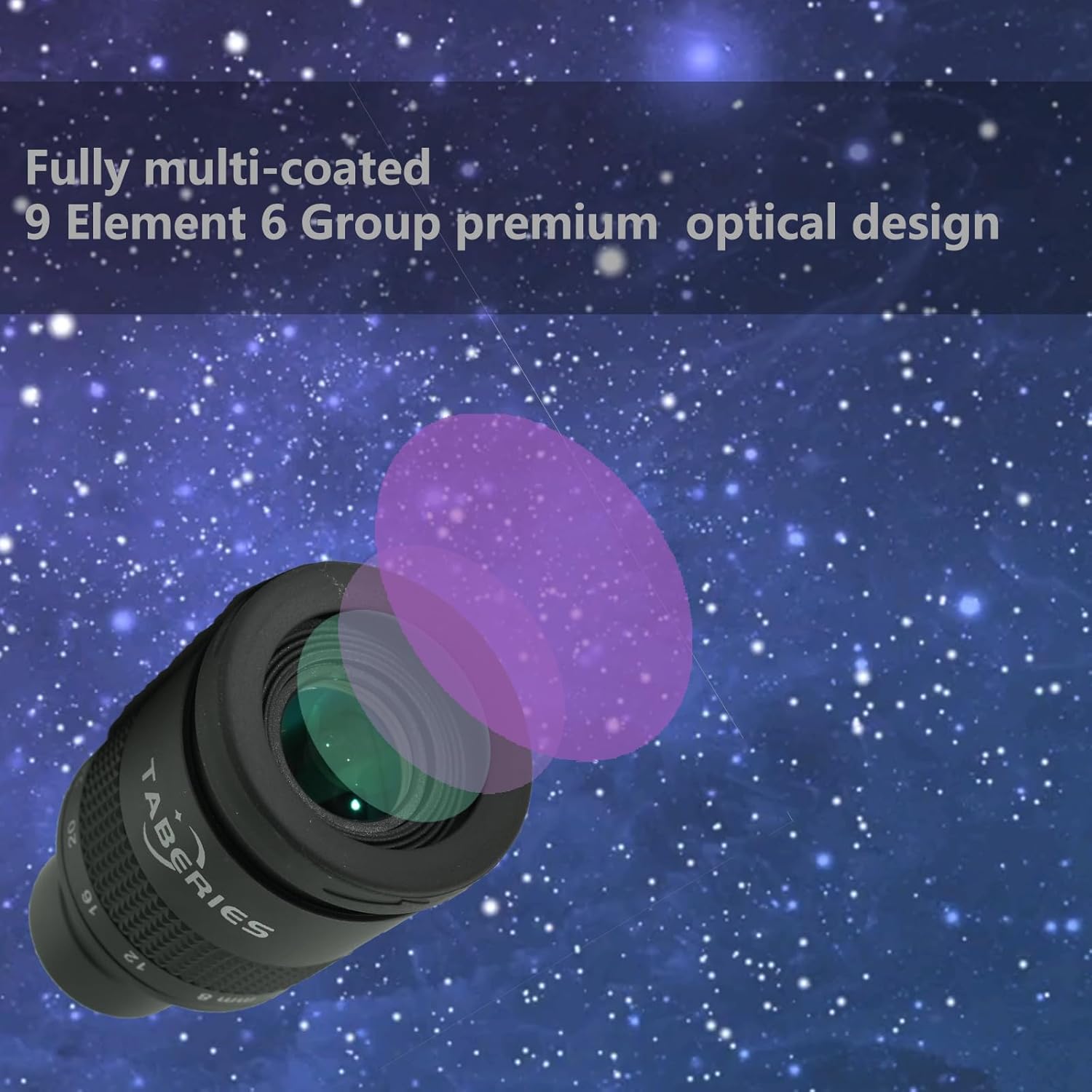 Taberies Zoom Eyepiece for Telescope 8mm to 24mm 1.25 Inch 9 Element 6 Group 40 to 60 Degree Field of View Telescope Accessories for Astronomy - View 5 of 7