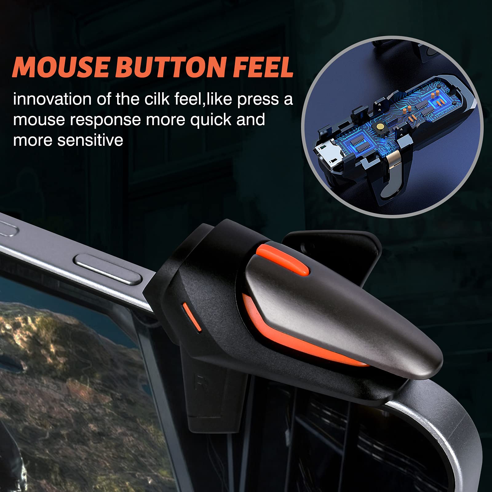 Newseego Newseego PUBG Game Controller Triggers for iOS Android Sensitive Aim and Shoot Gamepad Large Thickness Black 1 Pair New Version - View 4 of 8