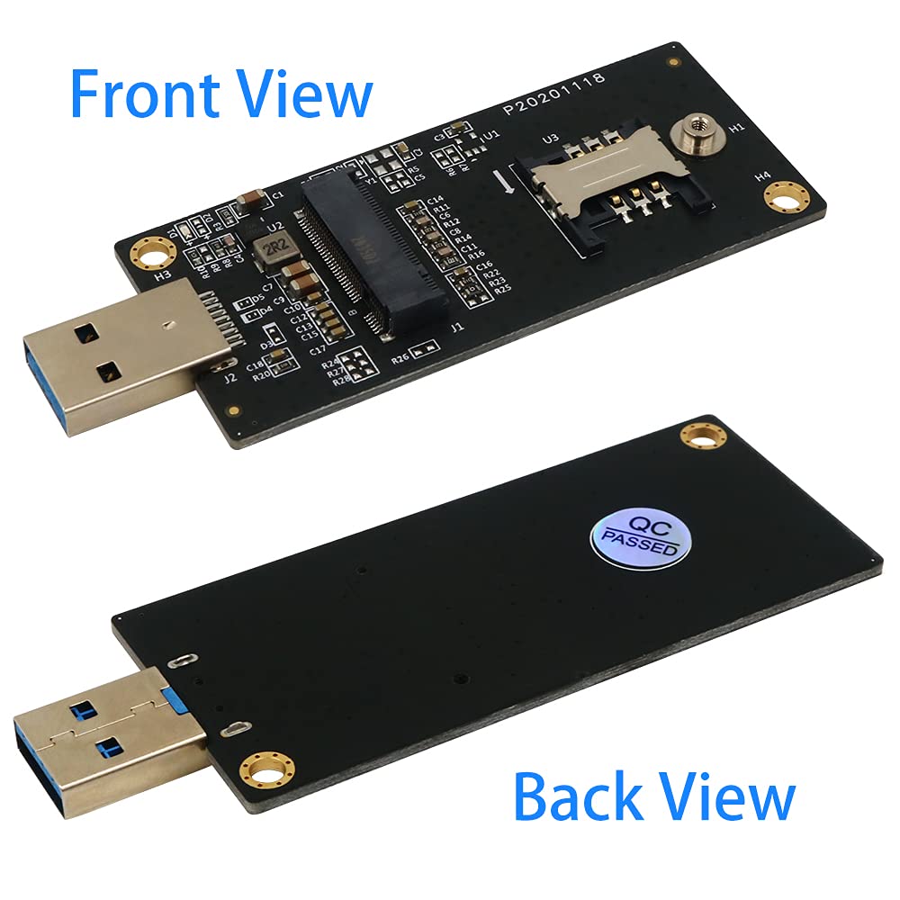 BQZYX+ NGFF M.2 Key B to USB 3.0 Adapter with SIM Slot for WWAN LTE Module Fast Data Transfer - View 4 of 7