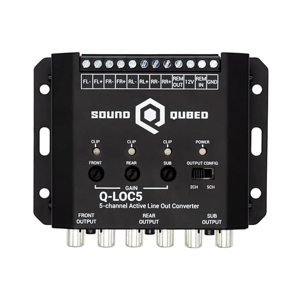 SOUND Q QUBED SoundQubed Active 5-Channel Car Audio Line Out Converter - High to Low Signal Adapter for Superior Sound Quality