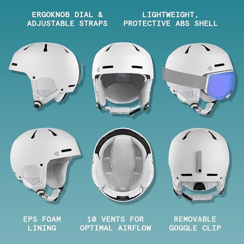 Retrospec Retrospec Comstock Ski Helmet: Adjustable Snowboard Helmet for Adults & Youth with Breathable Vents & Protective Shell - View 4 of 10