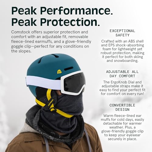 Retrospec Retrospec Comstock Ski Helmet: Adjustable Snowboard Helmet for Adults & Youth with Breathable Vents & Protective Shell - View 5 of 10