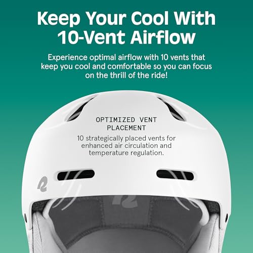 Retrospec Retrospec Comstock Ski Helmet: Adjustable Snowboard Helmet for Adults & Youth with Breathable Vents & Protective Shell - View 9 of 10