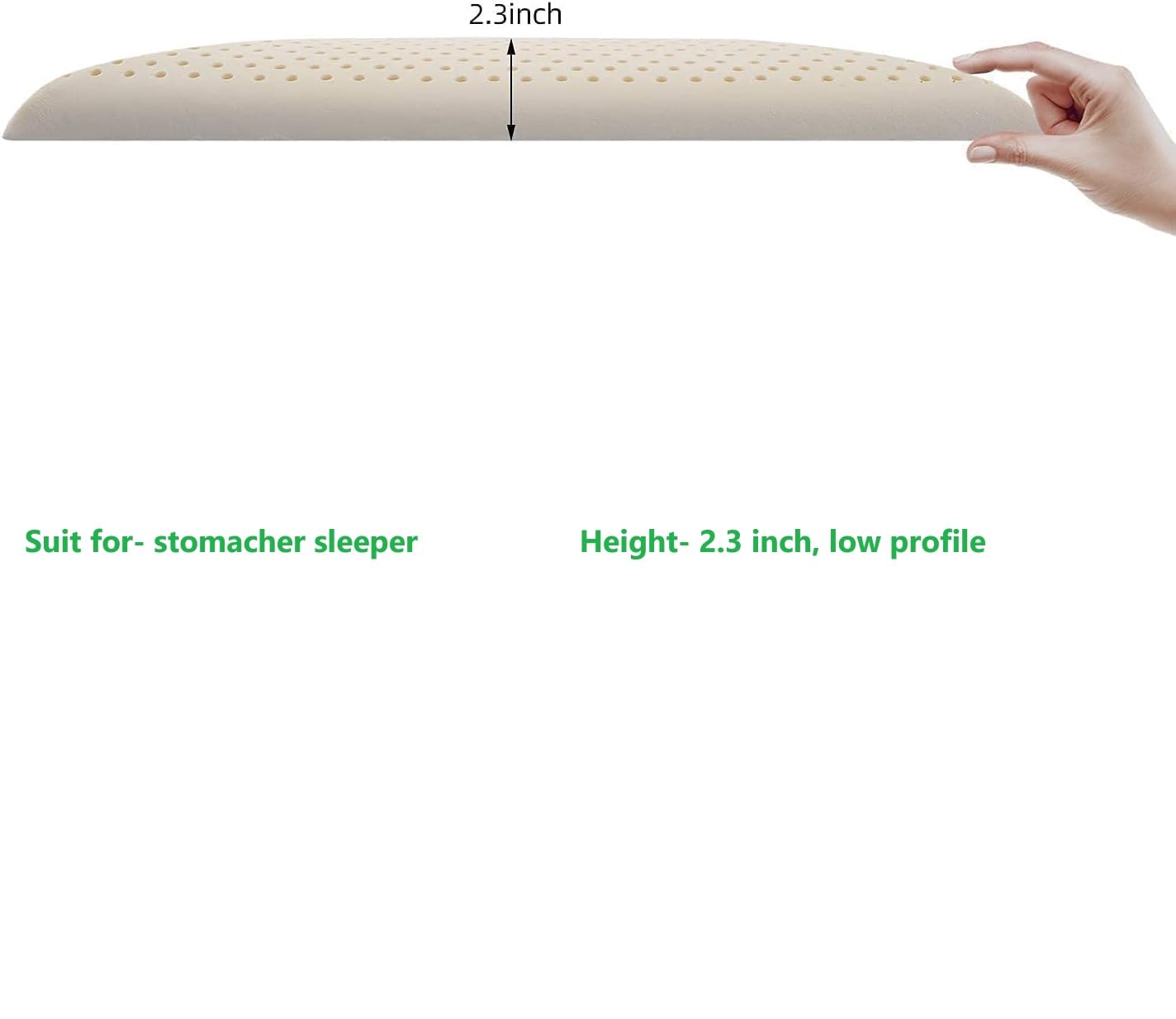SUQ I OME SUQ I OME Slim Sleeper Thin Latex Pillow for All Sleep Positions Firm Low Profile 23x15.7x2.7 inch Cube White - View 3 of 9