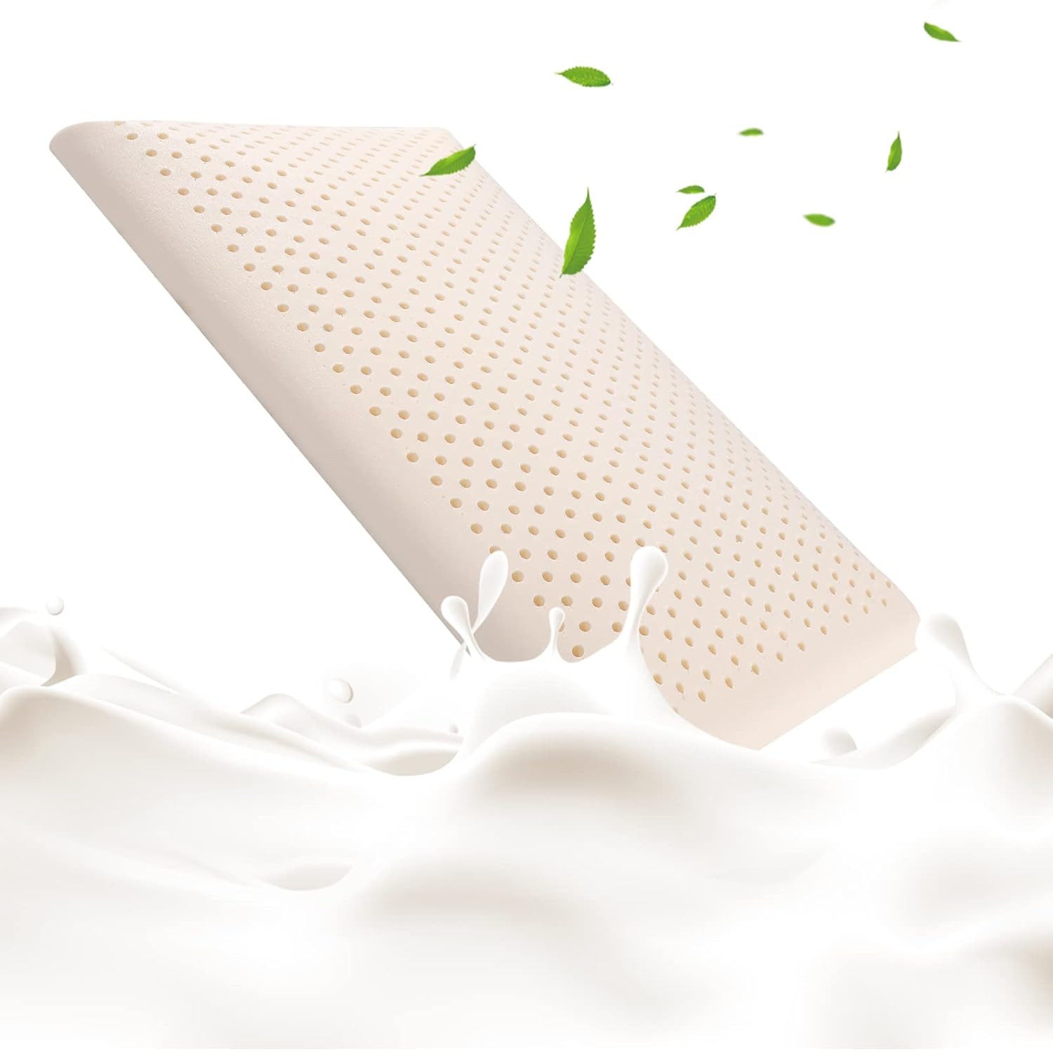 SUQ I OME SUQ I OME Slim Sleeper Thin Latex Pillow for All Sleep Positions Firm Low Profile 23x15.7x2.7 inch Cube White - View 4 of 9