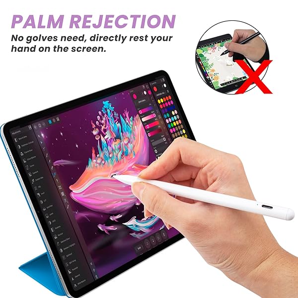 EDIVIA iPad Air Pencil 2024 Stylus Pen for iPad Air M2 11 13 iPad 10th 9th Generation Magnetic Palm Rejection Fast Charging White - View 4 of 7